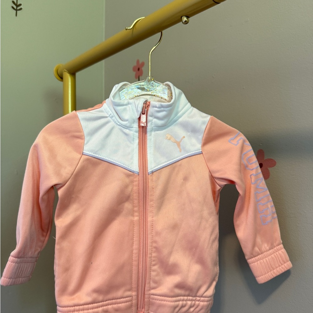 Puma Pink and White Track Jacket